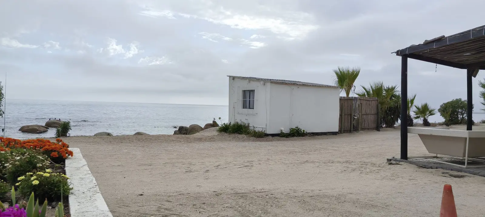 Oceanfront setting at The Beach Shacks